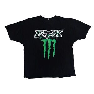 Fox Racing Black T-Shirt with Green Monster Logo